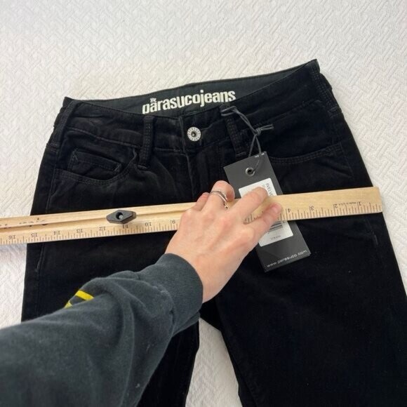 Brand New Parasuco Womens 25 Black Velvet Sofia Fit Mid Low Rise y2k Jeans - Picture 11 of 15